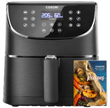COSORI Freidora de Aire 5.5 L – Air Fryer sin aceite, 1700W, Rapid Air, 55% Menos Energía, 13 Modos, Panel Táctil, Acero Inox Interior, Hasta 205 °C y 60 Min